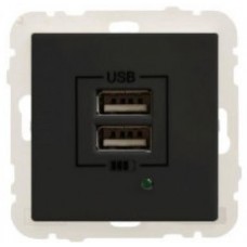 Розетка USB двойная Efapel Logus Черный матовый 21384 TPM